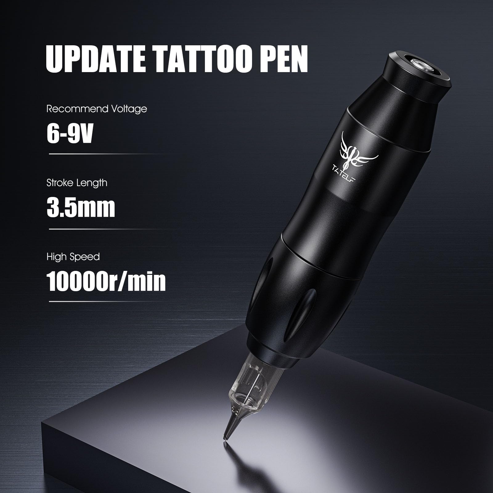 TATELF Kit Tatuaggio Professionale - Penna Rotante Wireless Con 2 Batterie, 20 Aghi Cartuccia E Inchiostro - Principianti