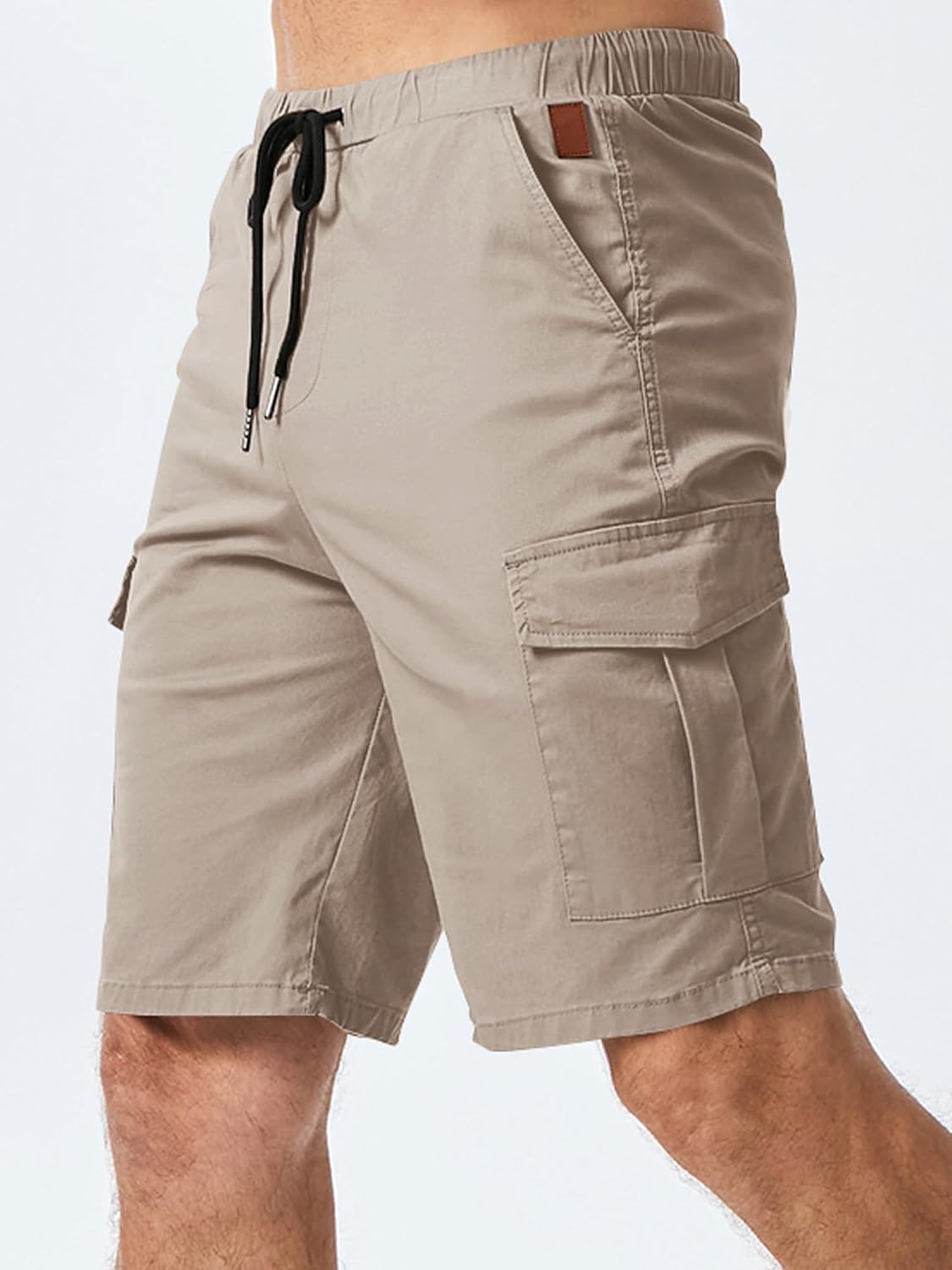 JMIERR Mens Casual Cargo Shorts - Cotton Drawstring Stretch Summer Beach Shorts Twill Chino Short with 6 Pockets - Image 4