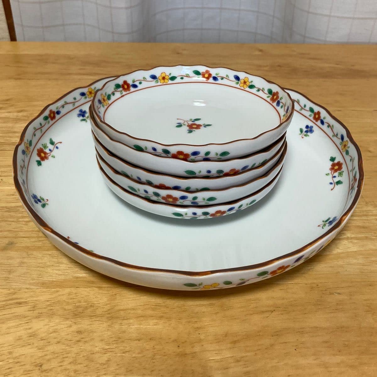 Amazon.co.jp: たち吉 花づくし 取り分け揃 大皿1枚 取り皿5枚セット  