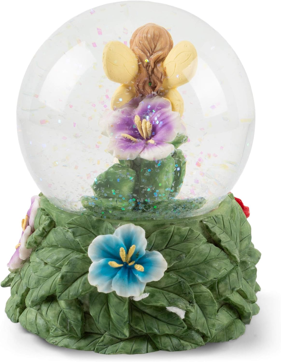 Elanze Designs Magical Fairies 100MM Sturdy Wind Up Music Glitter Water Snow Globe Whimsical Tabletop Dresser Nightstand Figurine Decoration Plays Tune Greensleeves