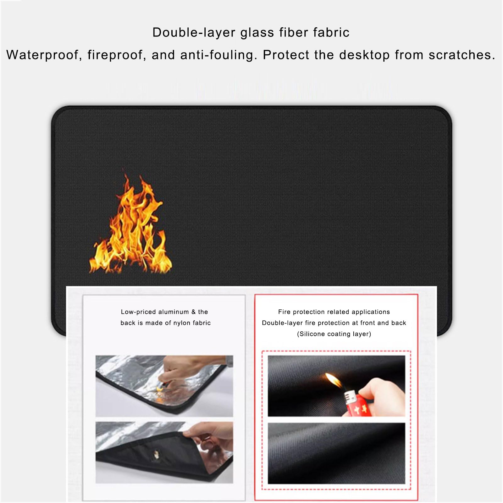 Tapis de camping pliable et résistant à la chaleur pour barbecue, pique-nique et utilisation en extérieur