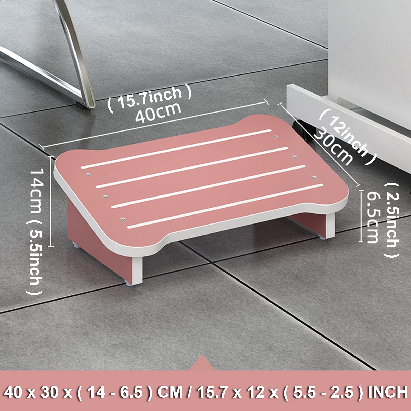 LXLA Poggiapiedi Anti Scivolo Poggiapiedi sotto Scrivania - Design Inclinato, Poggiapiedi Ergonomico Portatile in Legno, Supporto per La Postura Seduta, Ufficio A Casa Uso del PC