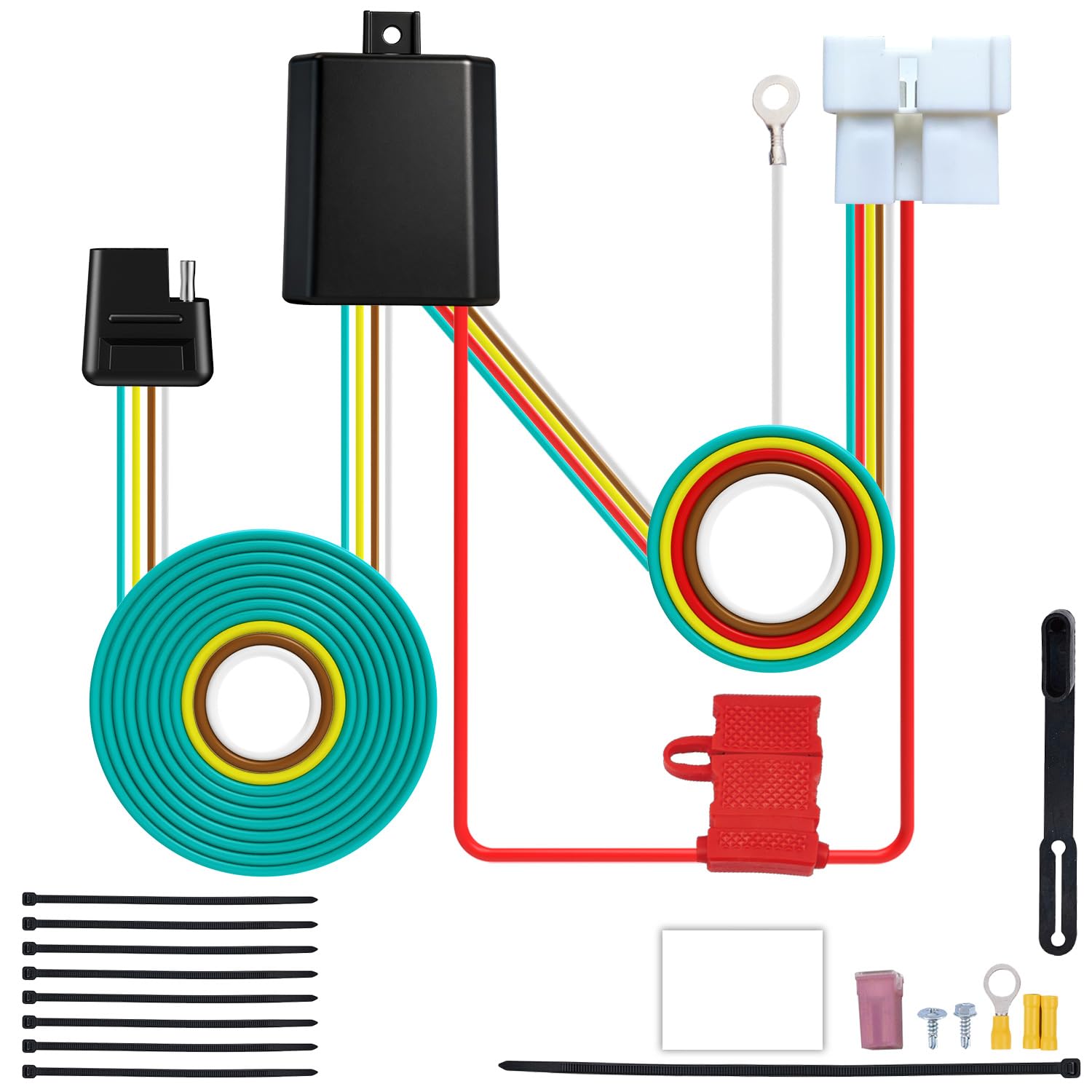 TangMiGe 4-Pin Trailer Wiring Harness Compatible with Honda Pilot 2016-2022, Honda Passport 2019-2025, 4-Way Towing Hitch Connector for Trailer Light, Plug & Play