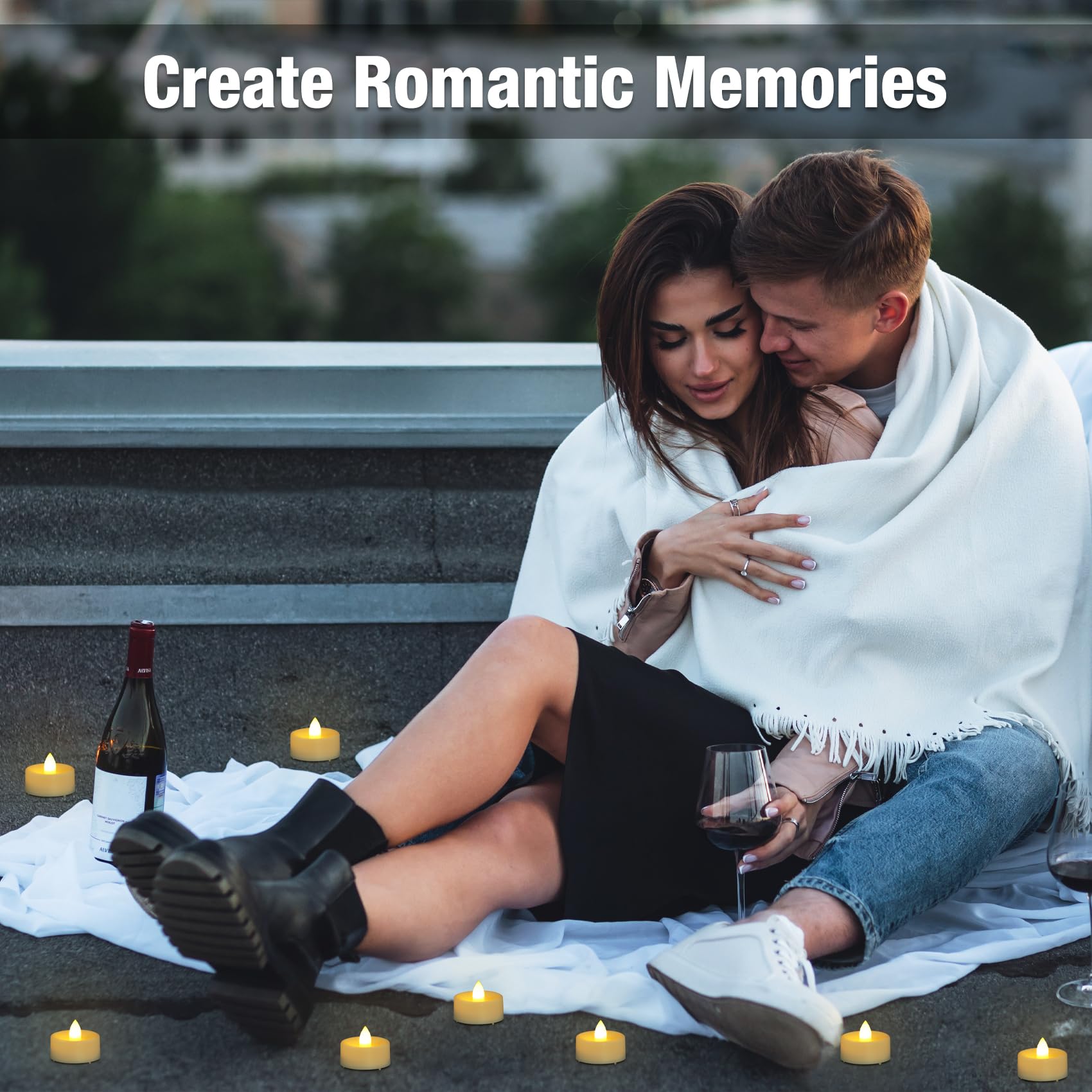 Confezione da 50 lumini a LED senza fiamma, funzionamento a batteria, candele tremolanti elettriche per matrimoni, feste, festival, votive, tavoli, decorazioni per la casa