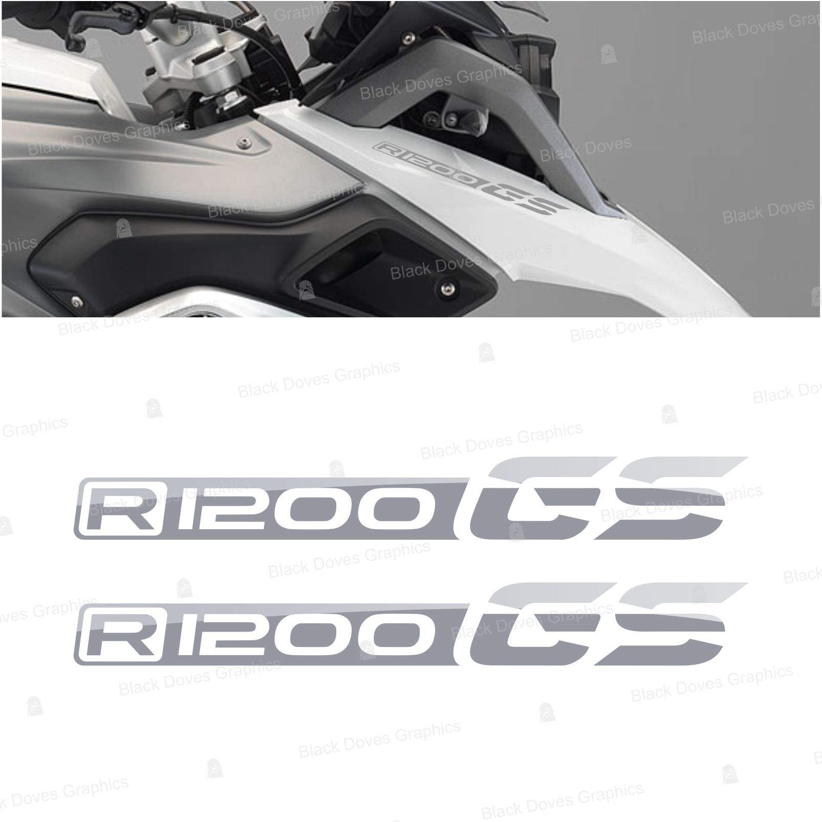 No.2 Stickers R1200GS Compatible with/Replacement for BMW Motorrad R 1200 GS (Silver)