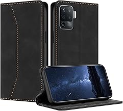 Mo-Beauty Case Compatible with Oppo A94 4G/5G/A95 5G/F19 PRO + 5G/F19 Pro 4G, Mobile Phone Case PU Leather Flip Wallet Foldable Shockproof Protective Case Magnetic Card Slot Leather Flip Case (Black)