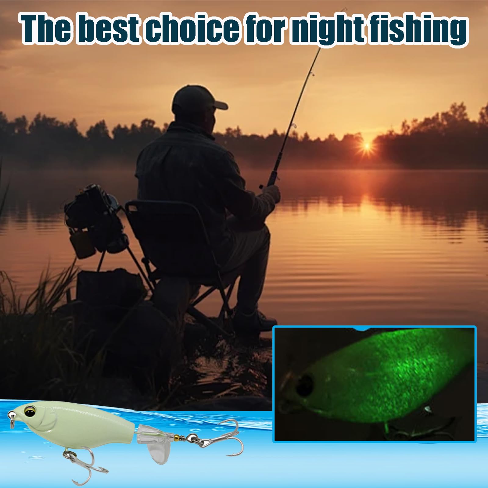 Señuelos Topwater Pesca Trucha Plástico Flotante Cola Giratoria Cebo Duro Agua Dulce Salada
