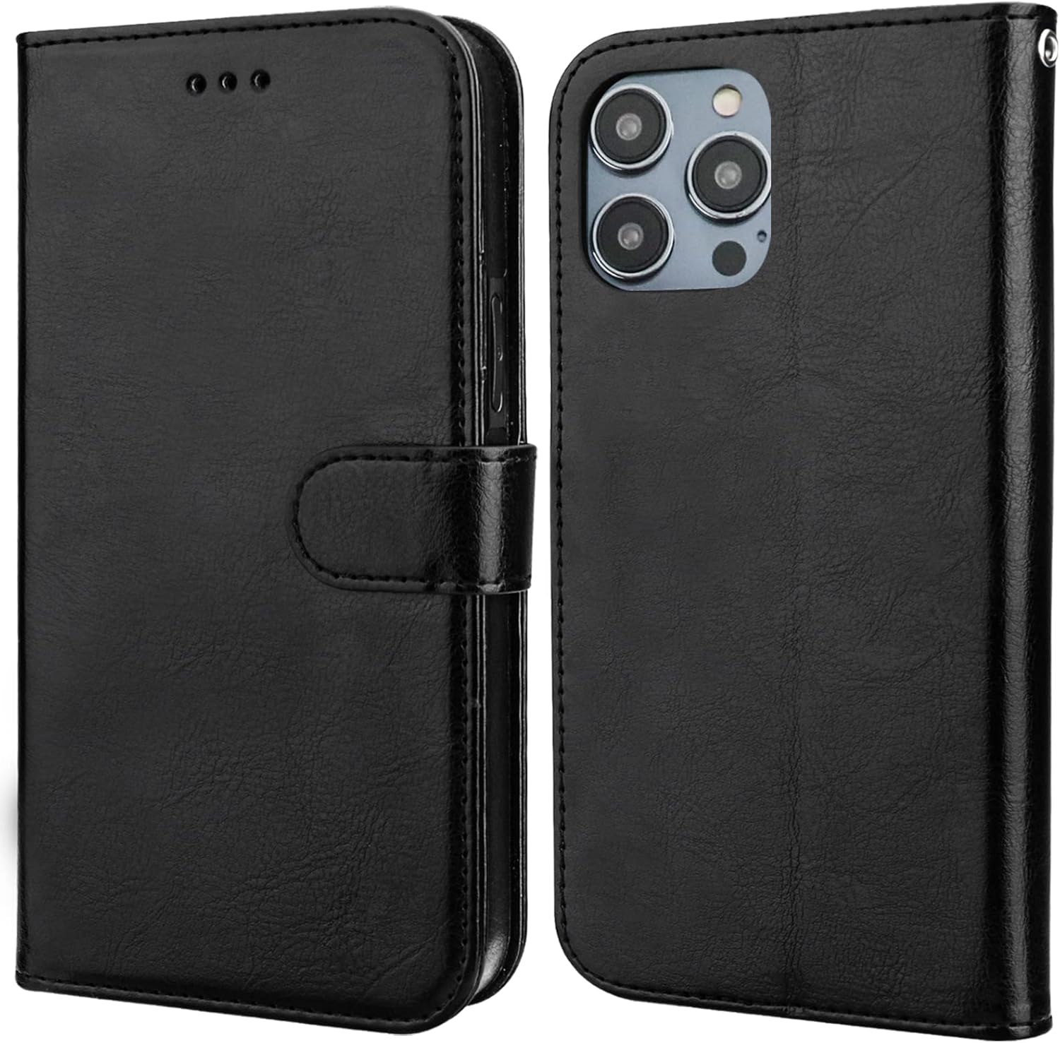 Bocasal Detachable Wallet Case for iPhone 14 Pro Max RFID Blocking Card Slots Holder Premium PU Leather Magnetic Kickstand Shockproof Wrist Strap Removable Flip Protective Cover 5G 6.7 inch (Black)