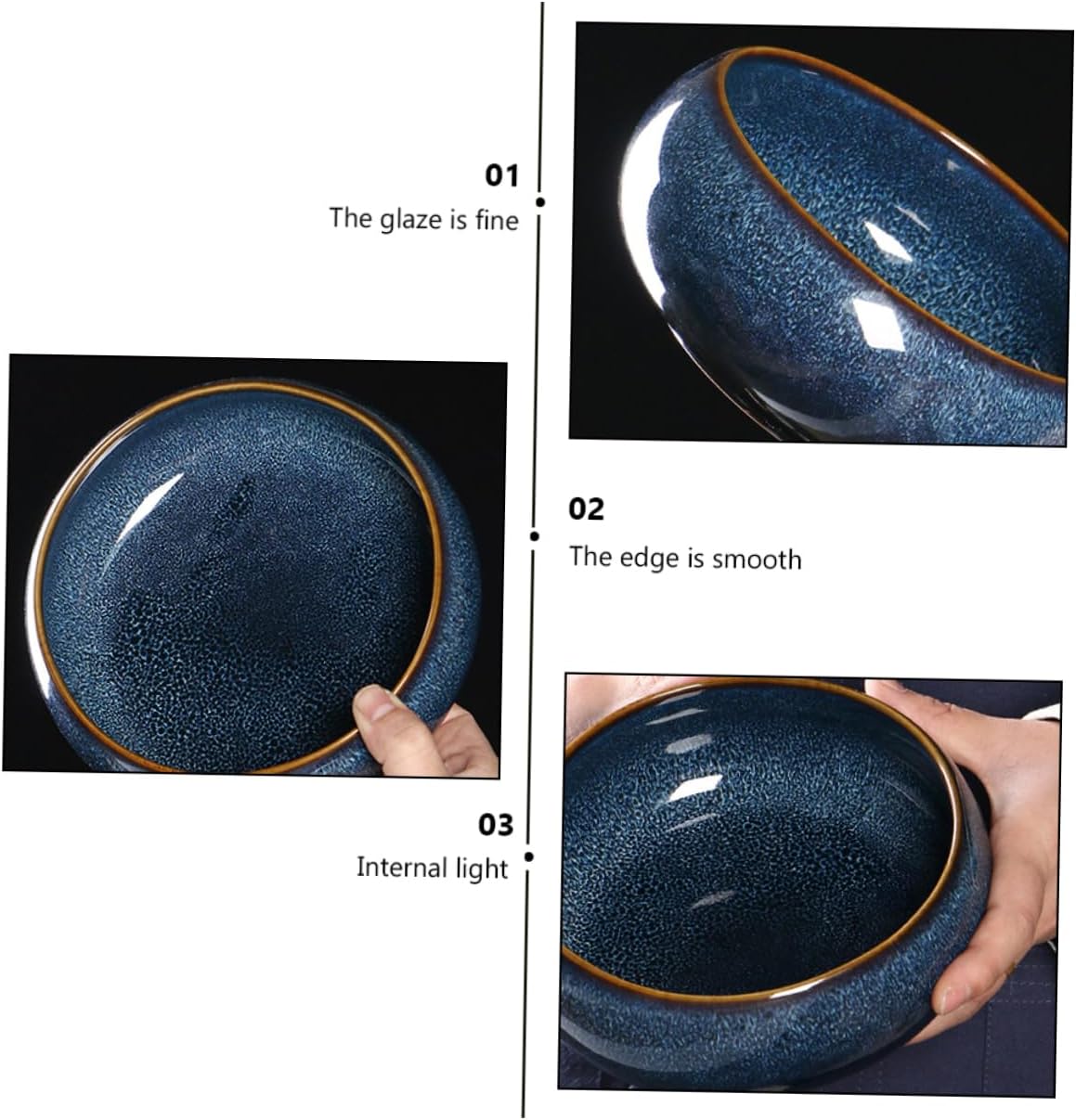VICASKY Ceramic Tea Wash Bowl for Tea Residue with Retro Smooth Design for Home Travel Gift Classic Kiln Glazed Color