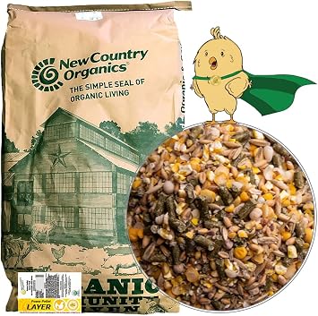 New Country Organics I Power Pellet Layer Feed 25 lbs I Layer Feed for Laying Hens I Soy-Free I 17% Protein I Certified Organic and Non-GMO I 25 lbs