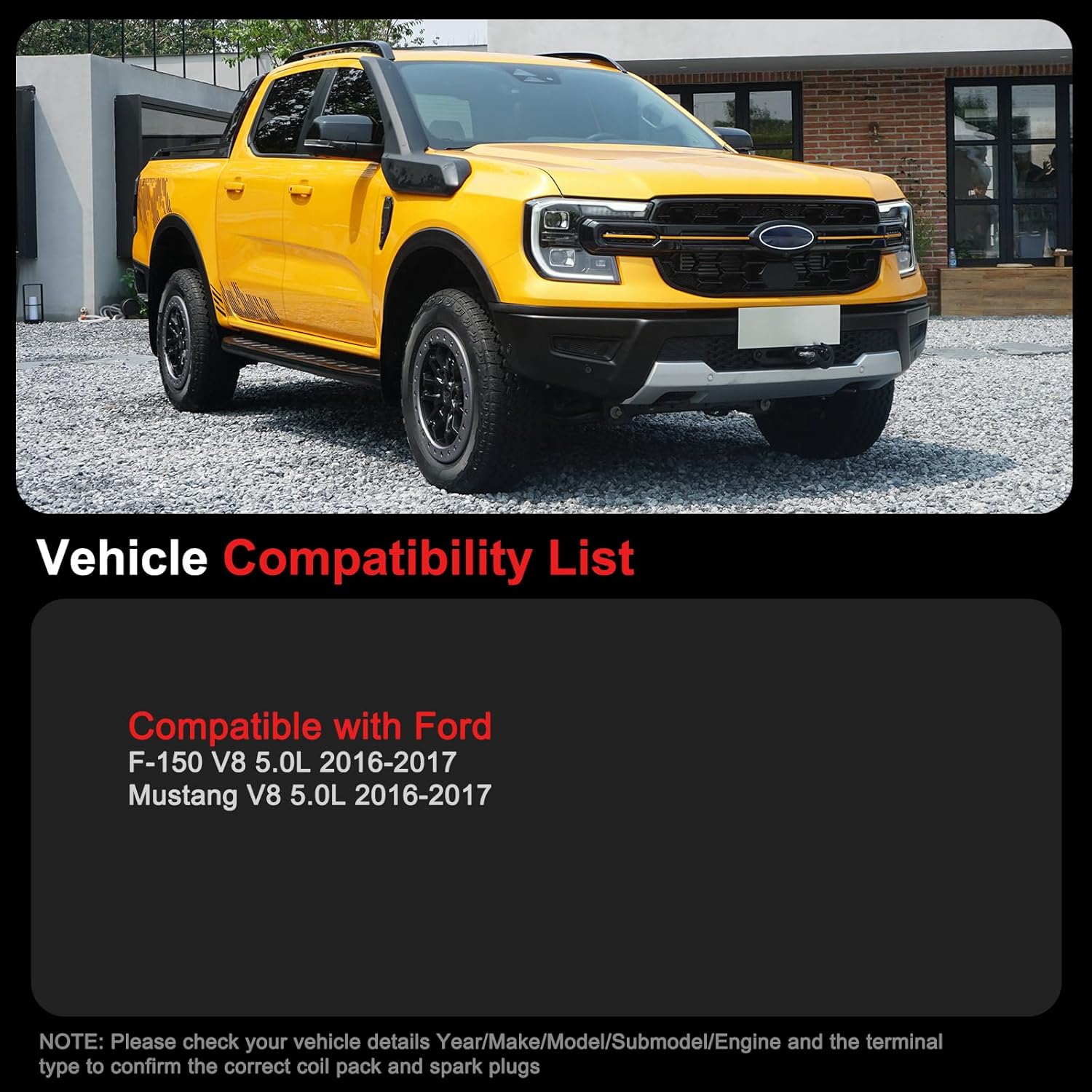 UF824 Ignition Coils Pack Fits for Ford F-150 V8 5.0L 2016 2017, Mustang V8 5.0L 2016 2017, Set of 8