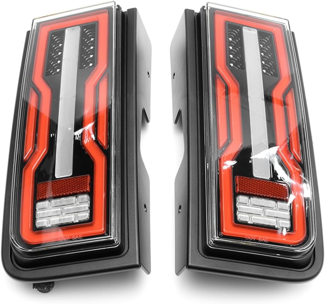 Car Rear Light Assemblies For Hummer H2 2003-2009 3-In-1 LED Rear Tail Light Reverse Brake Turn Signal(Red lens)
