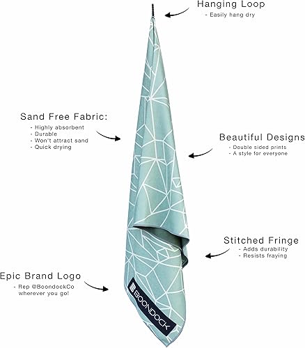 Miniatura 2 de Boondock Co  Toalla de playa y toalla de camping de secado rápido y sin arena  Perfecta para playa, yoga, gimnasio, viajes y piscina  Toalla de mano