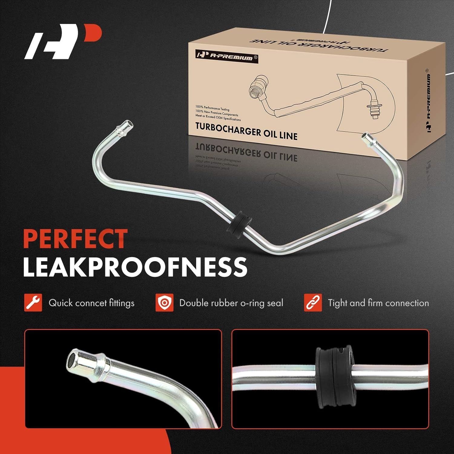 A-Premium Turbocharger Oil Supply Line Compatible with Ford F-250 F-350 Super Duty 2011 2012 2013 2014, 6.7L