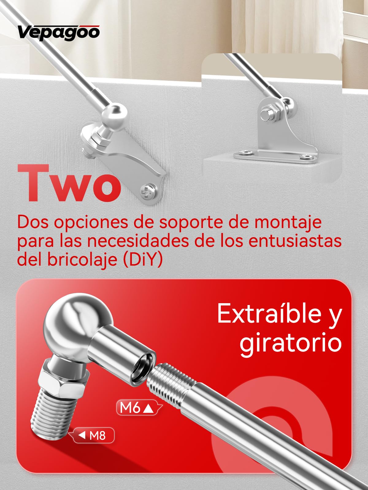 Vepagoo Amortiguador de gas de 500 mm, 450 N/45 kg, con muelle de gas en forma de L, soporte para cubierta de barco, carga pesada, cubo de basura, puerta de cobertura, ventanas y otros proyectos