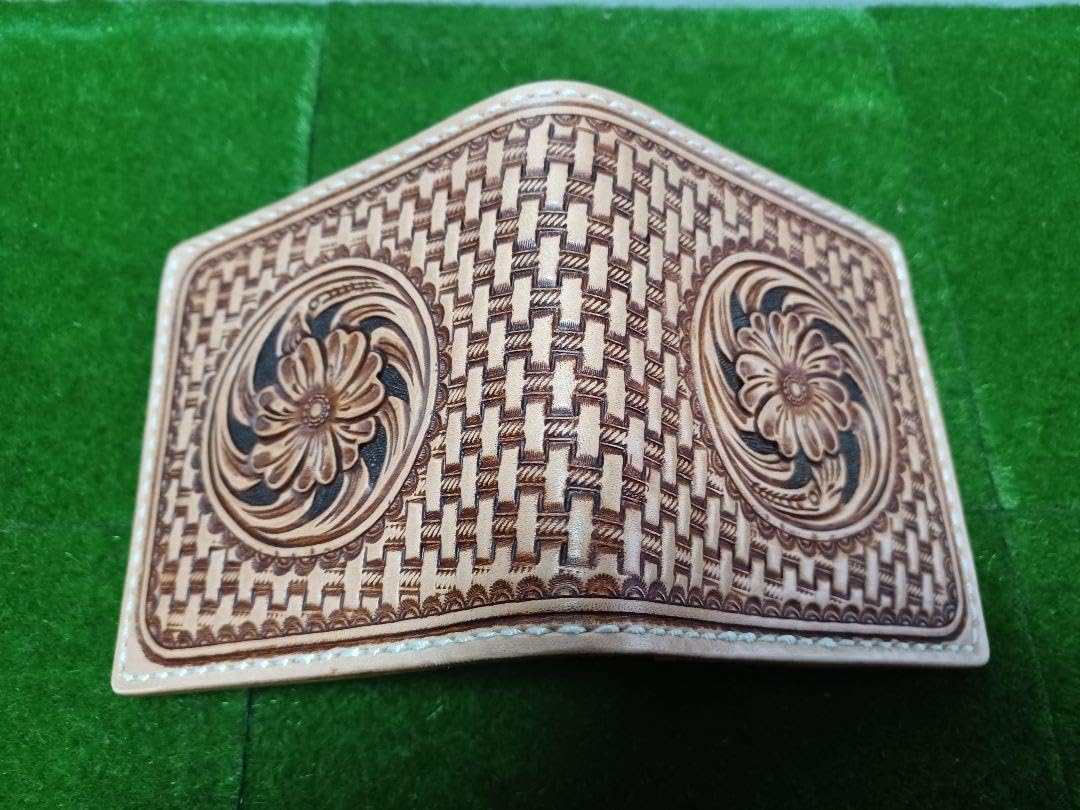 レザークラフト カービング 二つ折り 財布 ハーマンオーク・ツーリング レザークラフト カービング 二つ折り 財布 ハーマンオーク・ツーリング