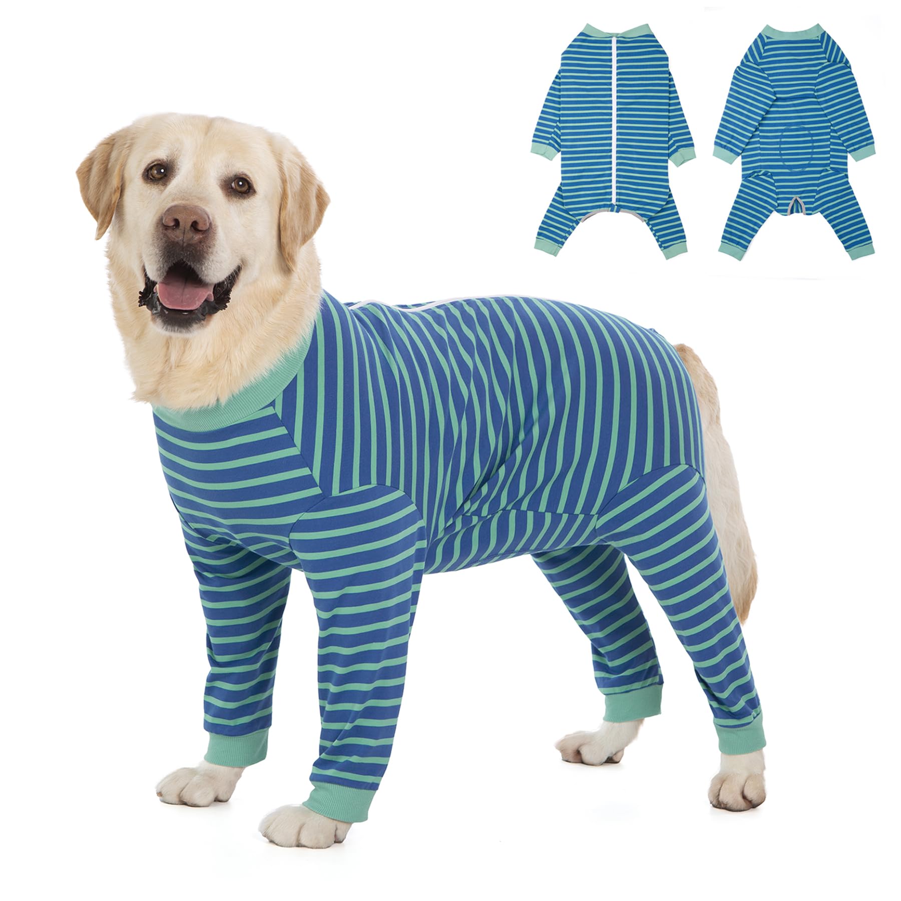 Yeapeeto Dog Onesie Surgery Recovery Suit for Large Medium Bodysuit Dogs Pajamas PJS Full Body for Shedding, Prevent Licking, Wound Protection, Cone Alternative(Blue Green, 7XL)
