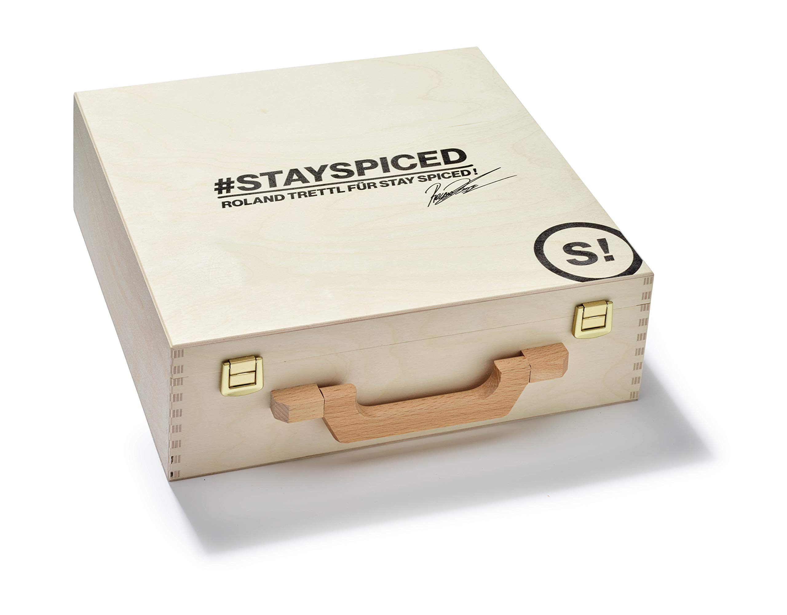 Roland Trettl´s Lieblingsgewürze in schöner Holzbox I 25 Edle Gewürze Geschenkbox I Gewürzset für Mann Frau I 25 x Gewürzmischungen in 170 ml Weißblechdosen I LIMITED EDITION
