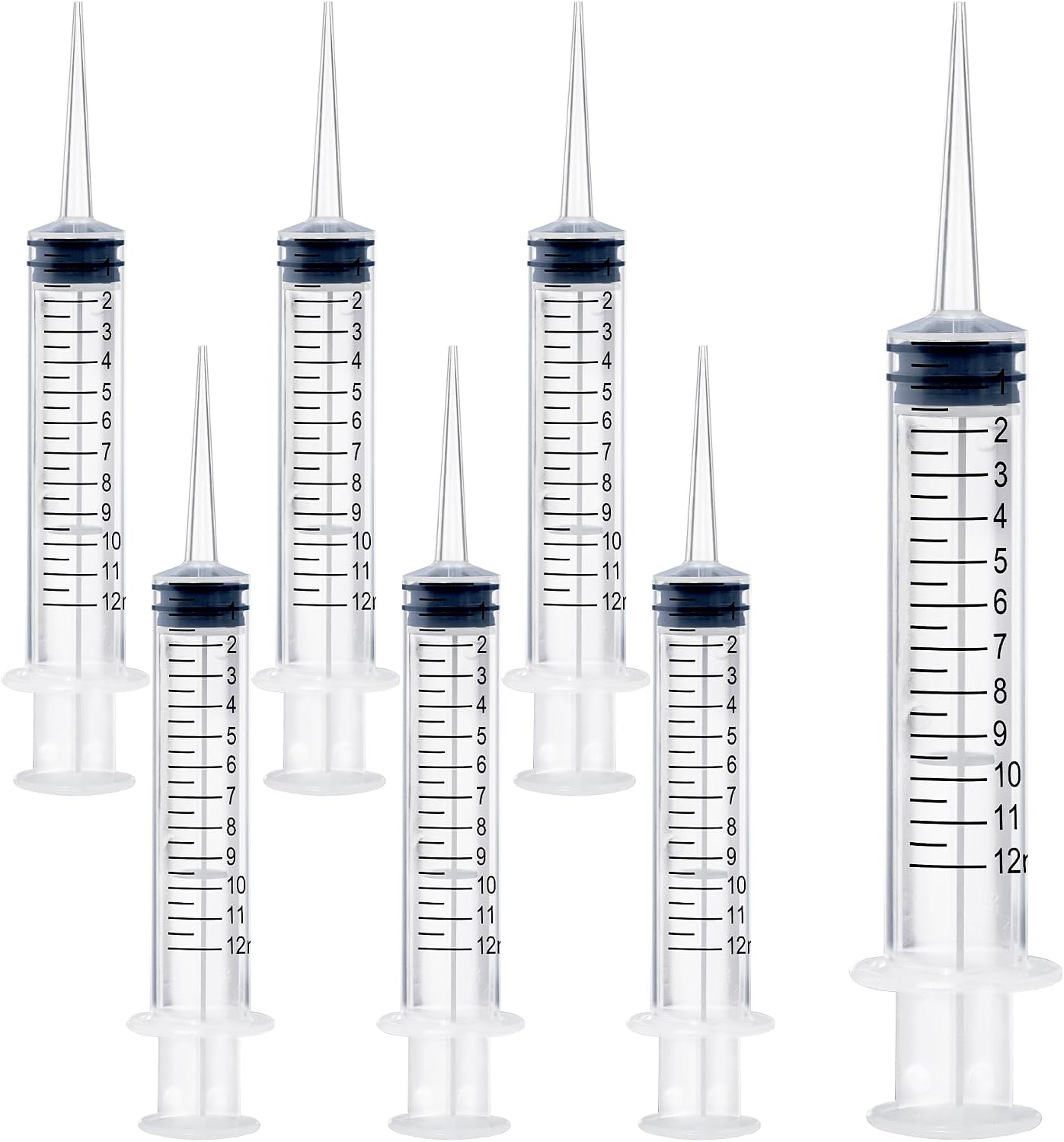 7Pack Wisdom Teeth Dental Syringe, 12ml/cc Curved Tip & Measurement