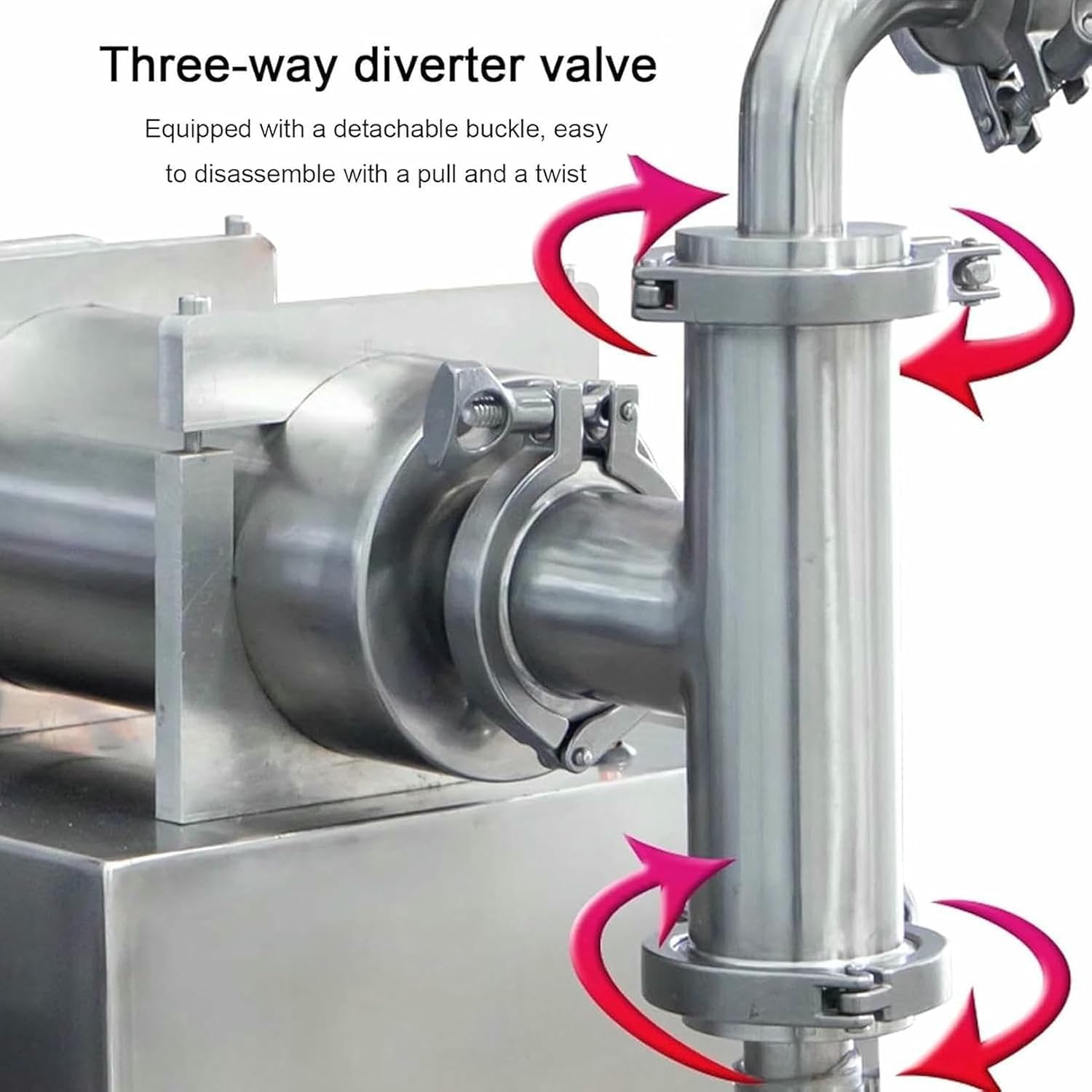 Pneumatic Filling Machine, Semi-Automatic Bottle Filler Machine, Horizontal Stainless Steel Filler, Paste Liquid Filling Machine with Single Nozzle~/