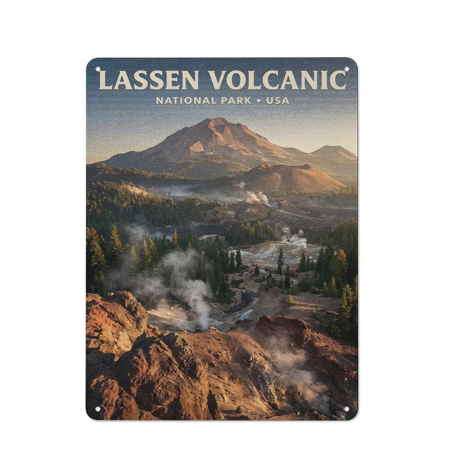 Junmoney Style-12 For Hobby Room Or Studio, Lassen Volcanic National Park Retro Metal Sign 40X30cm, A Decorative Gift For A Newly Furnished Hobby Room And Studio