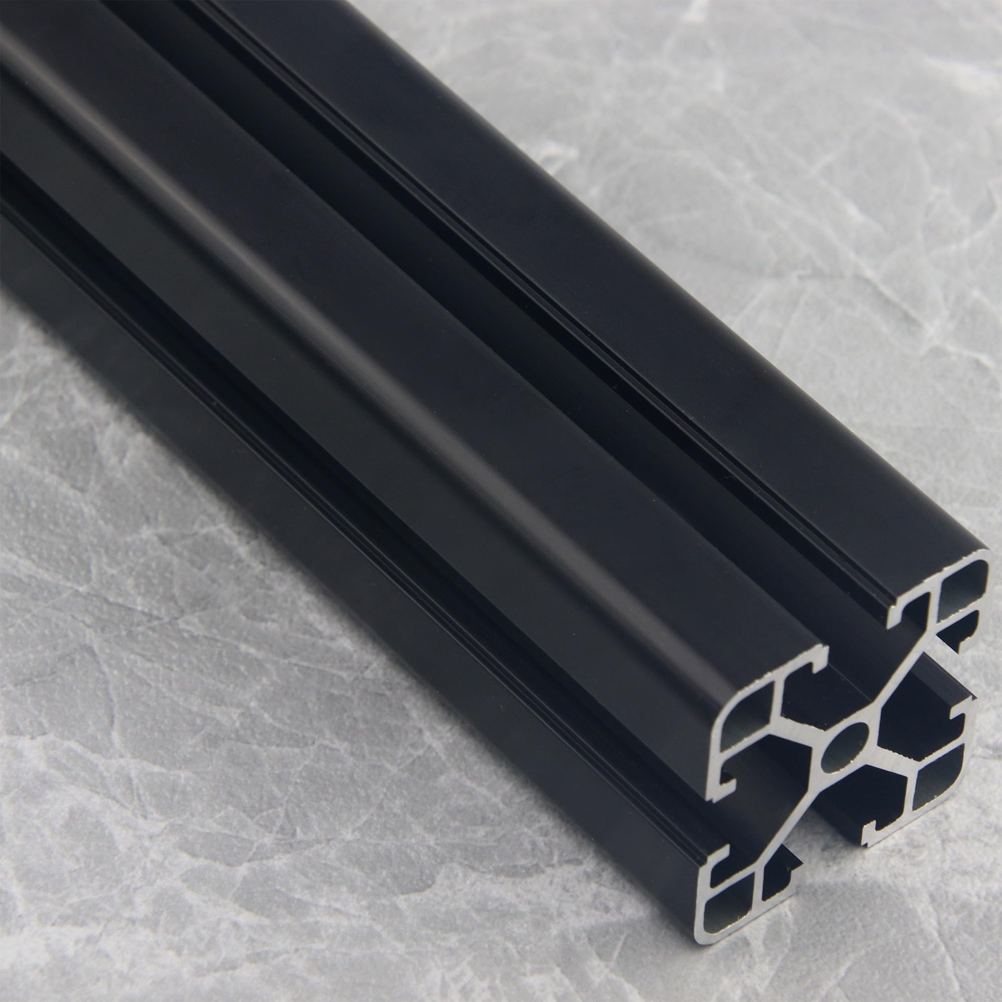 2 Stück Aluprofil 4040 T Typ Schwarz 1000mm Aluminiumprofil Extrusions Europäischer Standard Eloxierte Linearschiene 40x40 Alu Profil für 3D-Drucker, CNC und DIY Projekte