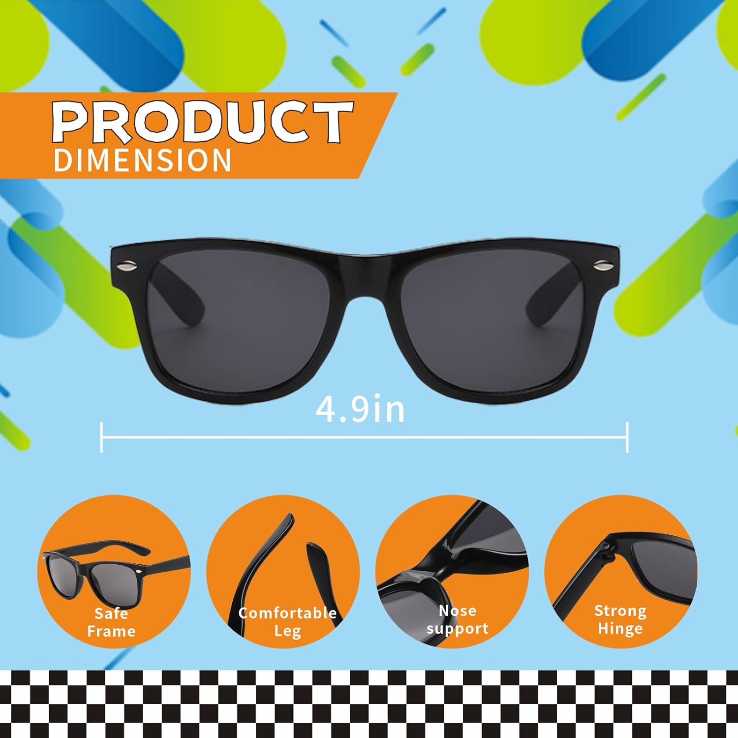 24 Pcs Racing Party Favors 12 Checkered Sunglasses and 12 Racing Gift Boxes for Kids Birthday Parties, Student Events, and Car Themed Celebrations