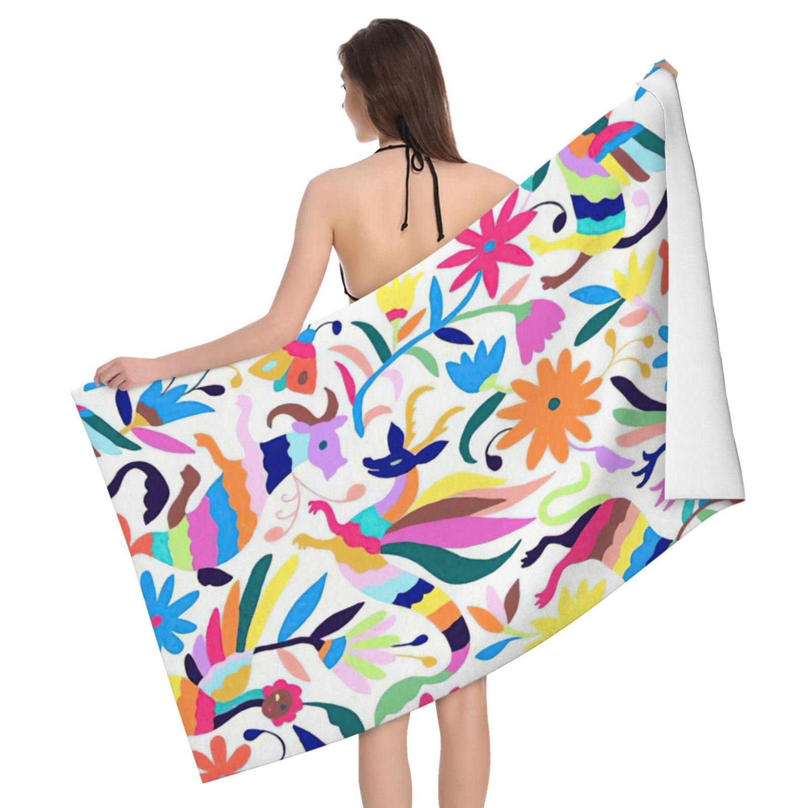 Serviette de bain en microfibre Otomi mexicain pour la plage