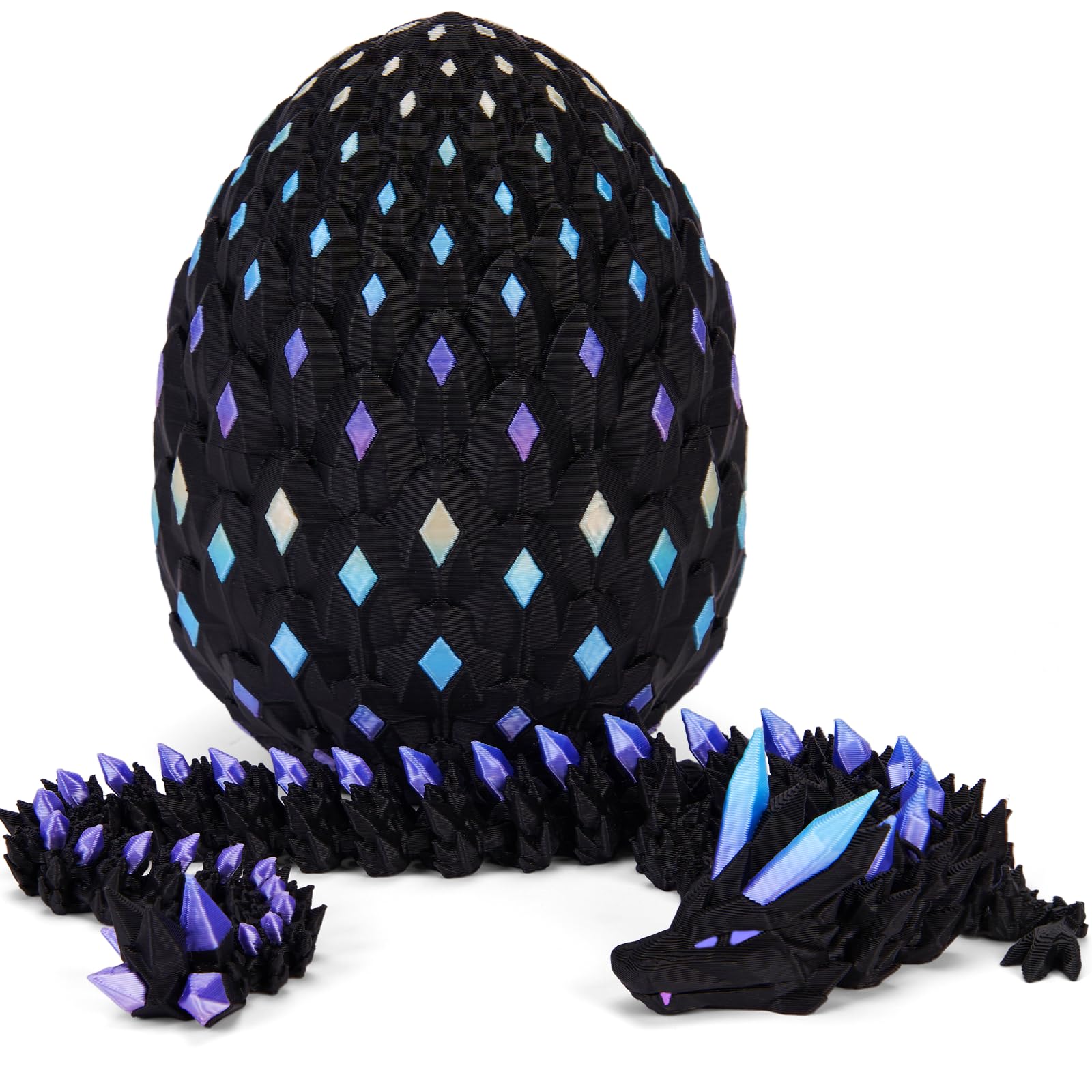 3D Printed Dragon Eggs Mystery Dragon Egg Glow in The Dark Articulated, 3D Print Surprise Animals Toy for Kid Teen Boy Girls In Night (Rainbow)