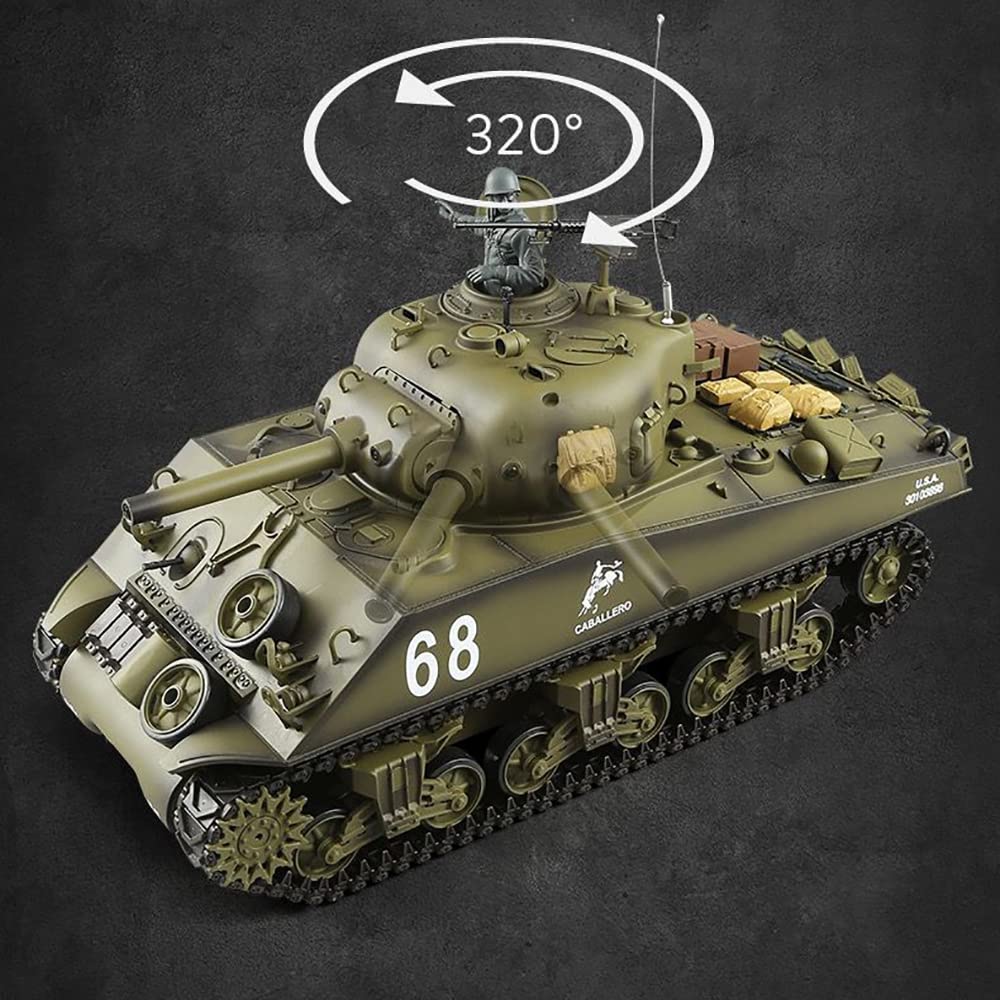 Zdalne sterowanie ciężki czołg M4A3 RC wojna bojowa pojazd wojskowy metalowa stalowa fala pudełko symulacja dymu strzelanie efekt dźwiękowy kolekcja model podstawowy (ulepszona wersja)