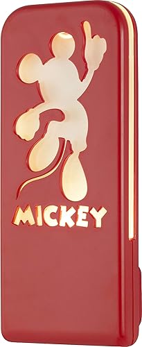 Disney Mickey Mouse 37609 - Luz nocturna LED, silueta siempre encendida, certificación UL, ideal para dormitorio, cuarto de bebé, baño, pasillo,