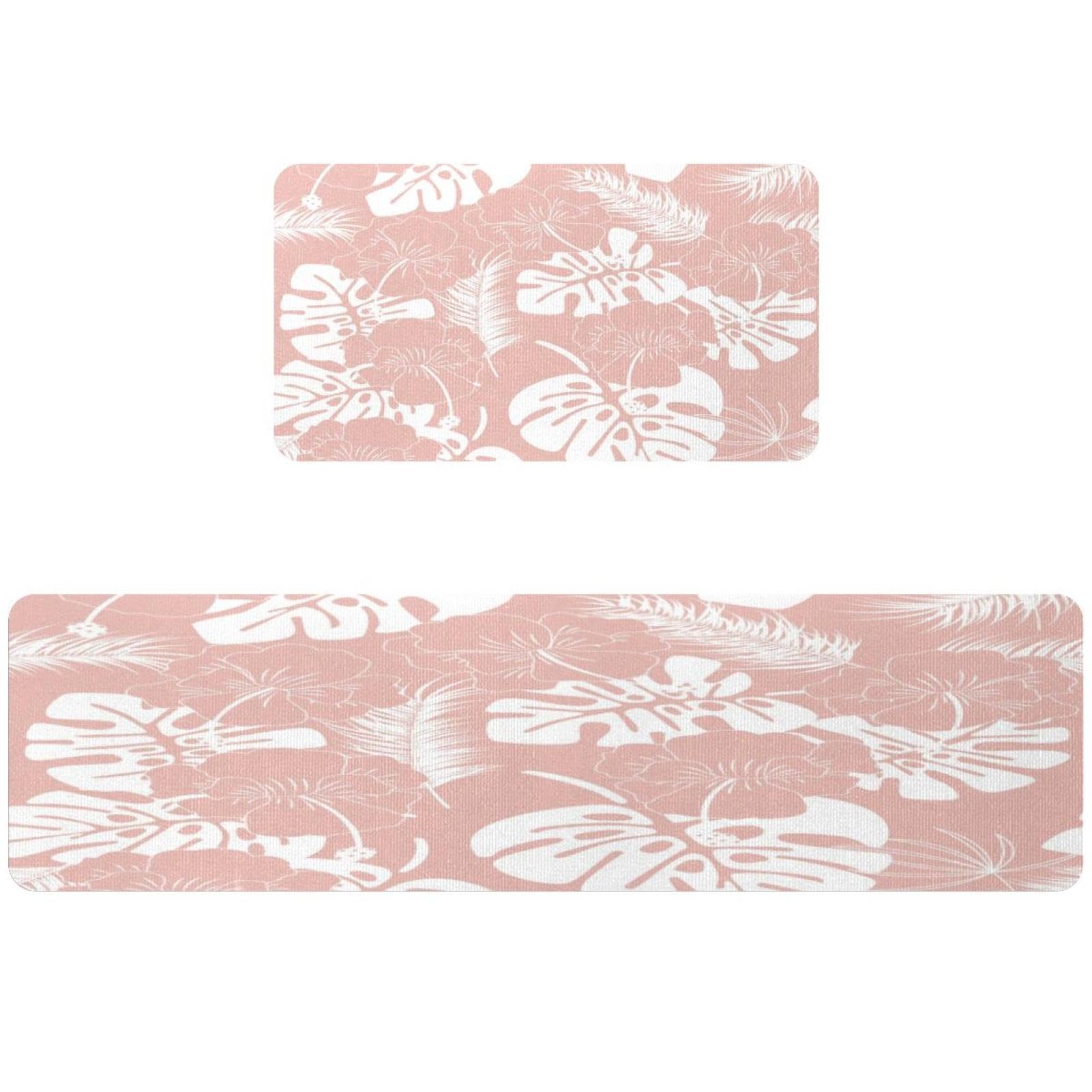 Tapis de cuisine absorbant et lavable lot de 2 grand confort anti-glisse rose