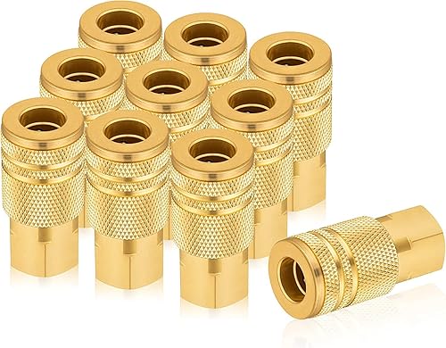 Miniatura 9 de Acoplamiento de aire industrial, enchufe NPT de 14 de pulgada y manguera de aire y juego de enchufe FNPT y adaptador rápido, acoplador de aire de