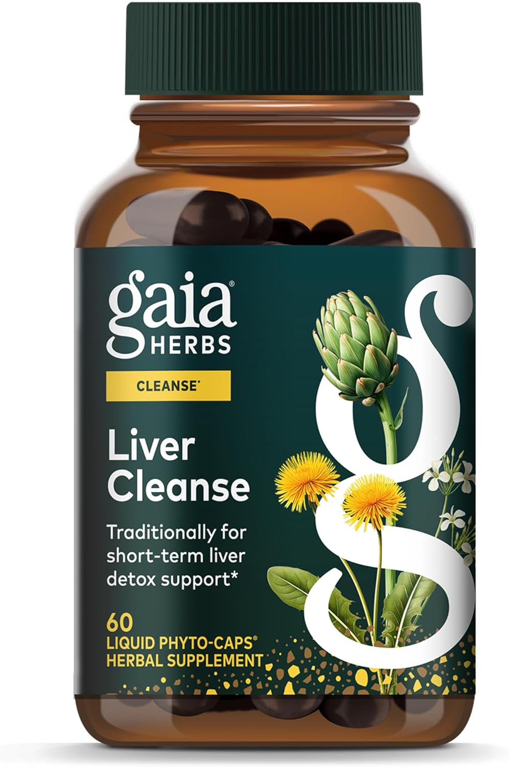Gaia Herbs Liver Cleanse – Liver Health Support Herbal Supplement with Milk Thistle, Burdock, Turmeric, Dandelion & More* – 60 Vegan Liquid Phyto-Caps (30 Servings)