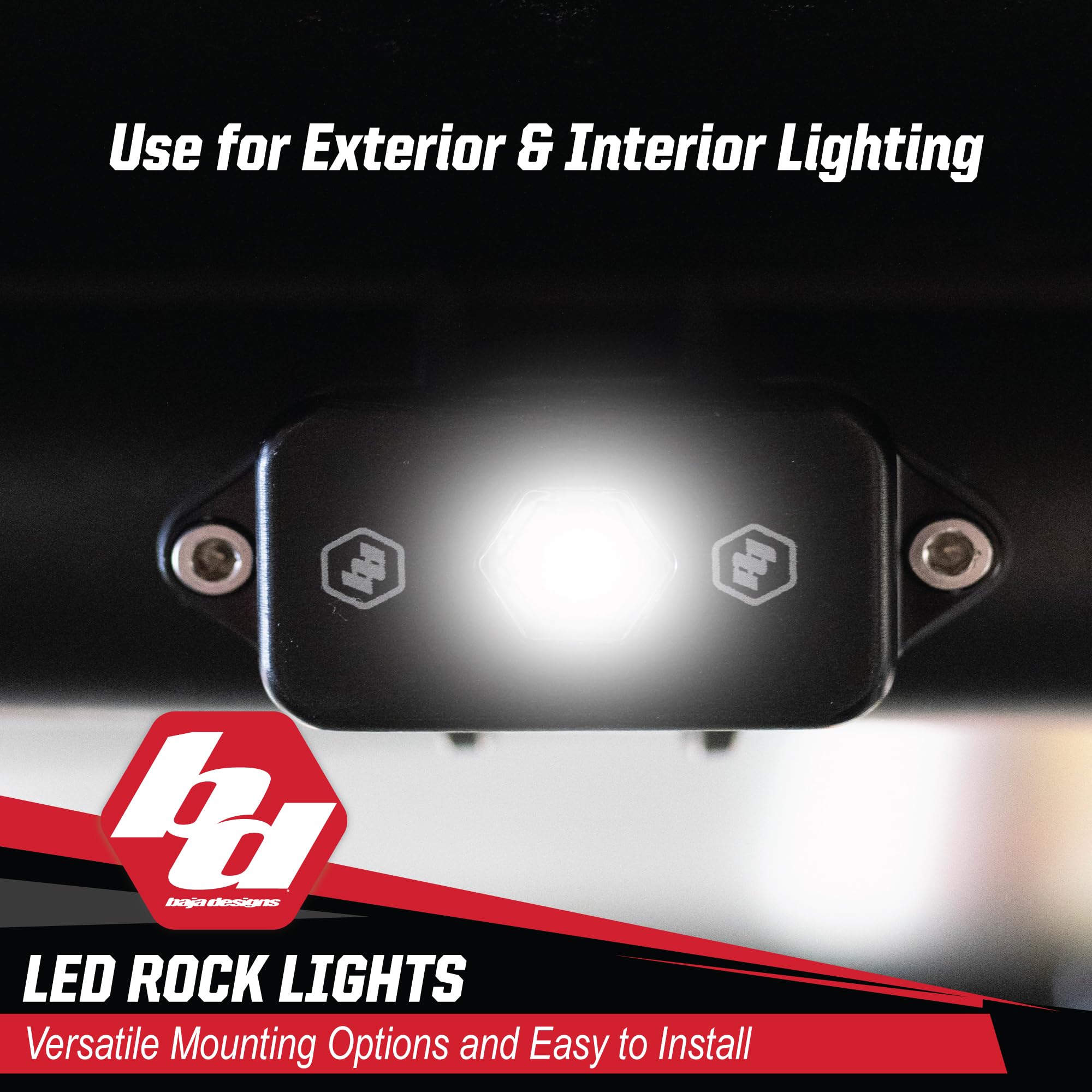 Baja Designs Kit luci LED Rock - 4 pz. LED con cablaggio (bianco)