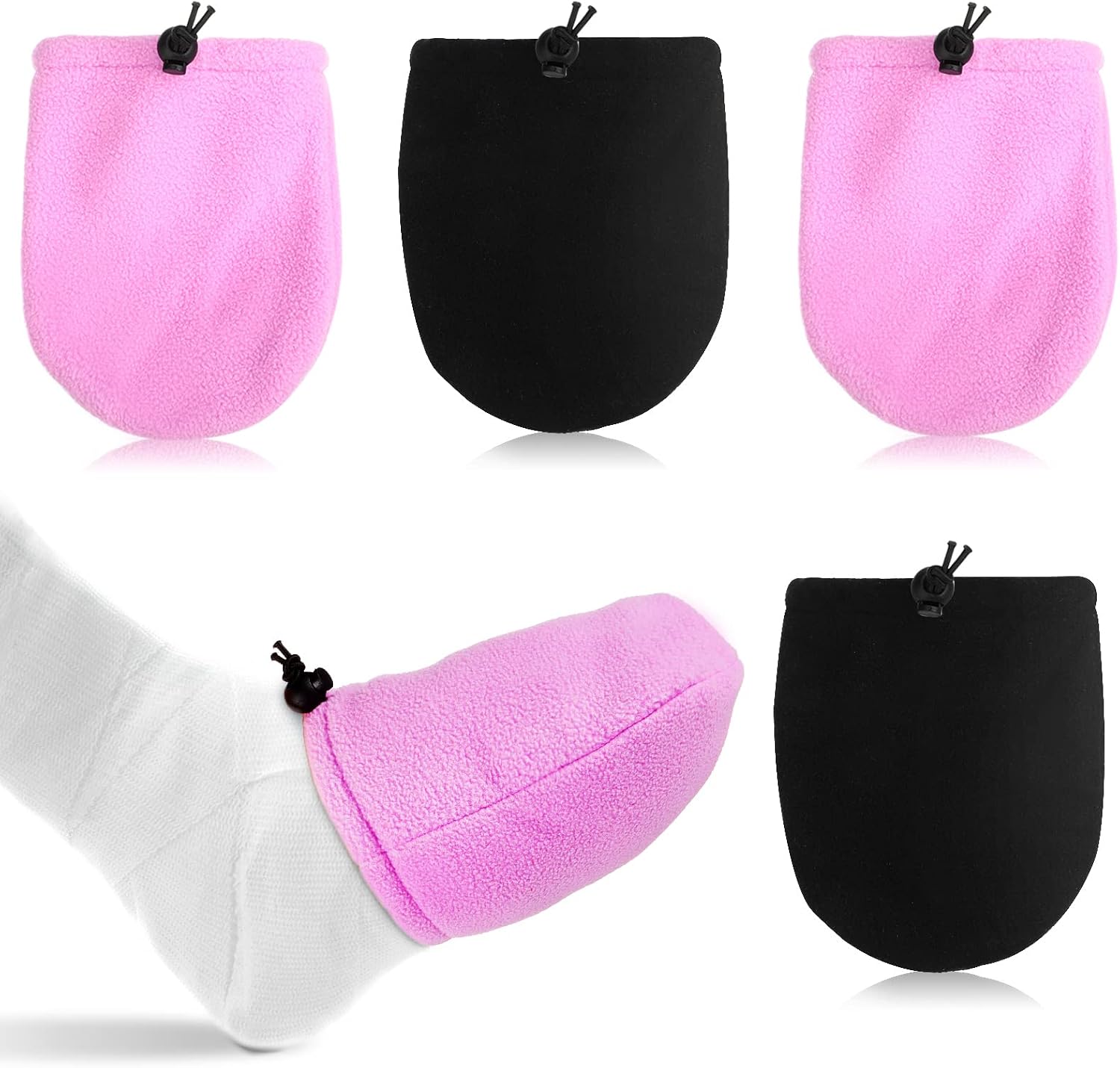 Jiuguva 4 Packs Cast Toe Cover, Adjustable, Warmer, Dark Blue, Black
