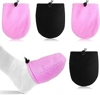 Cast Toe Covers and Socks for Women Men 4 Pack Nonslip Cast Toe Cover Cast Sock Toe Cover Protector to Keep Warm, Fits Ankle, Leg and Foot Cast (Purple, Black)