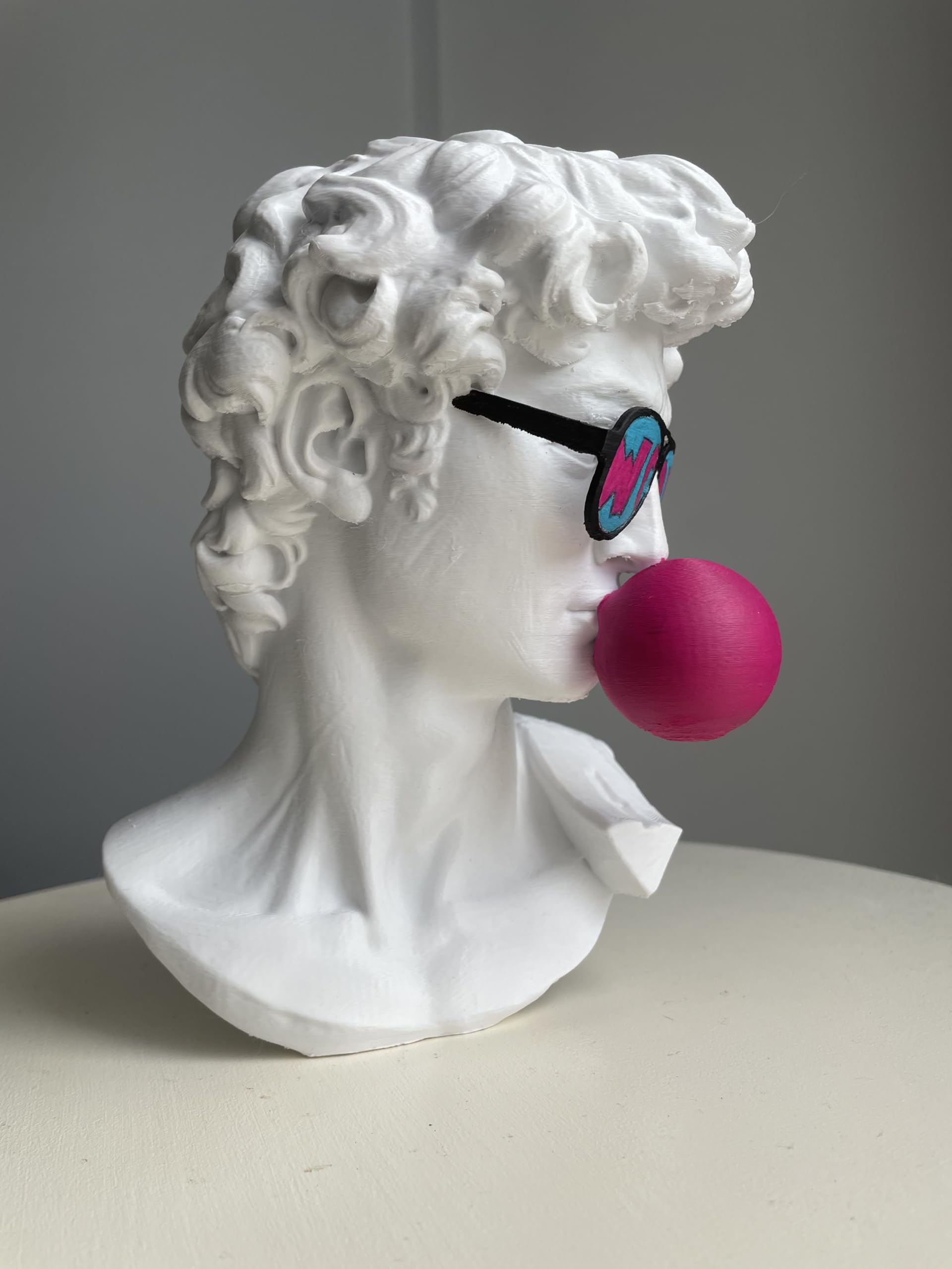 David Bust Woow Pop Art Sculpture David de Michellangelo Peint à la main 25 cm