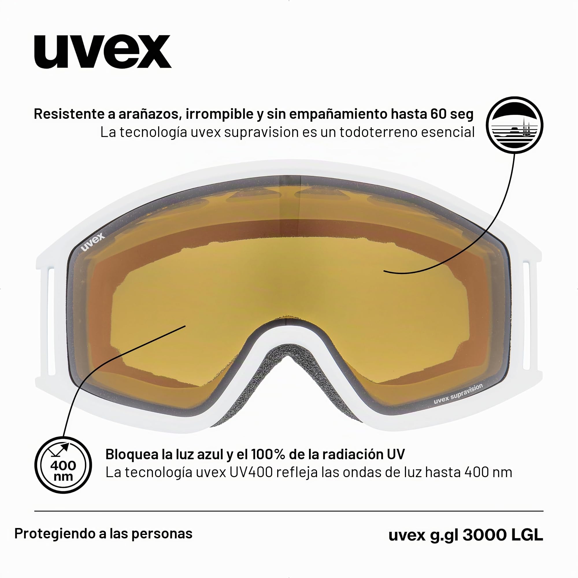 Uvex Uvex G.gl 3000 Lgl Gafas de esquí Unisex adulto (Pack de 1)