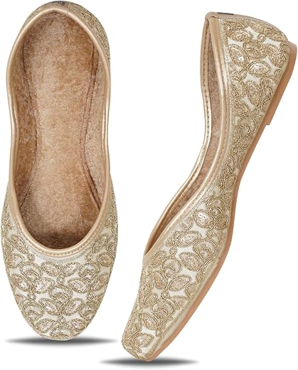 IndieStride Fashion Women Stylish Casual Fancy Embroidered Jutti Bellies Attractive Design Comfortable Sole Juti for Women...