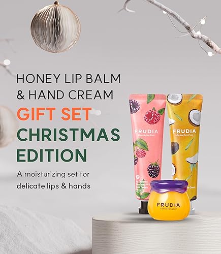 Miniatura 2 de WELCOS FRUDIA Reproust Honey Lip Balm and Hand Cream Gift Set Hello Winter Christmas Edition  Bálsamo labial hidratante con miel de arándanos 0.33