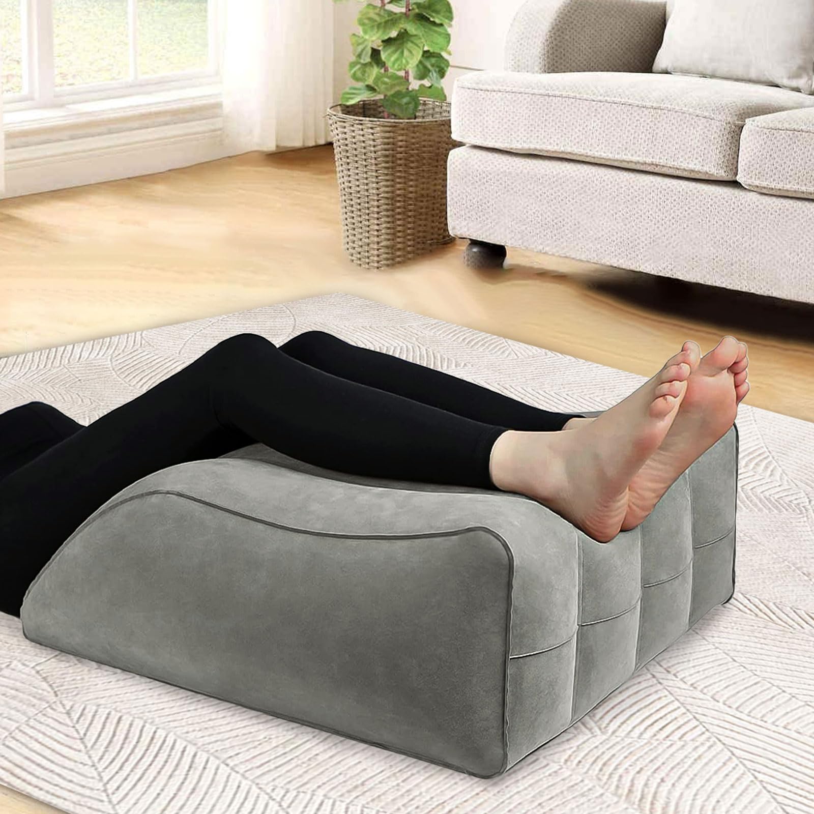 Cuscino per Gambe Dormire, in PVC, Gonfiabile Cuscino Gambe, Con Sacca di Stoccaggio e Pompa Inclusi, Aiuta a Favorire il Sonno e a Migliorare la Circolazione Sanguigna
