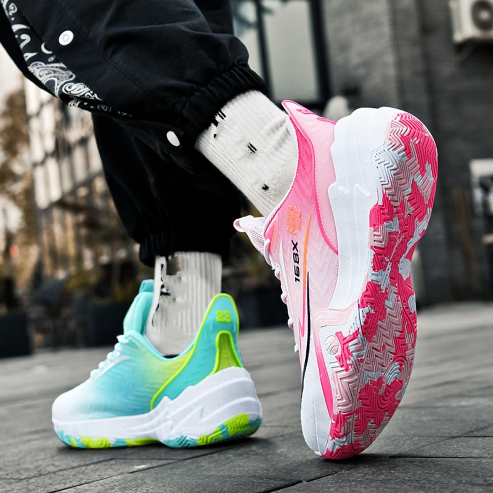 Buty do koszykówki unisex z oddychającą, lekką, antypoślizgową siateczką. Modne buty sportowe dla nastolatków Buty spacerowe