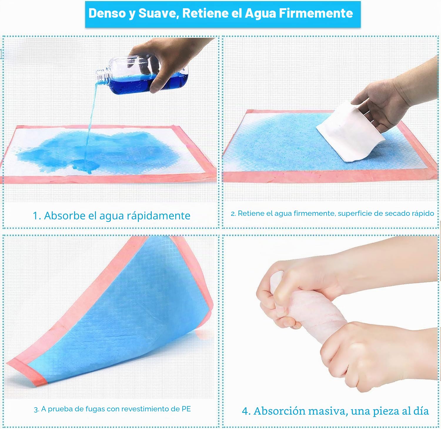 ACE2ACE Engrosada Empapadores Perros, 40 Unidades,60 * 60CM, Rosa