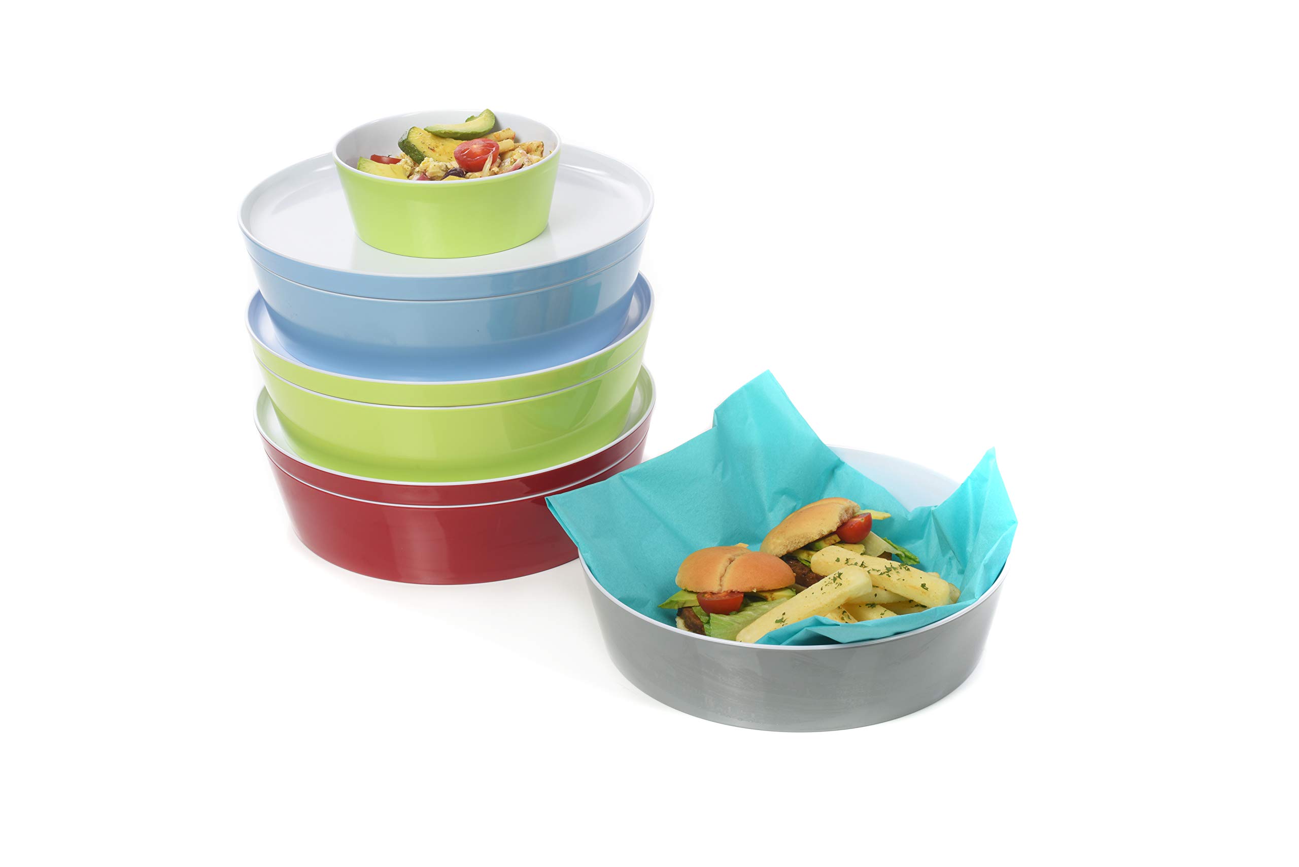 Winco WWB-20 Wooden Woven Salad Bowl, 20-Inch, SET OF 4