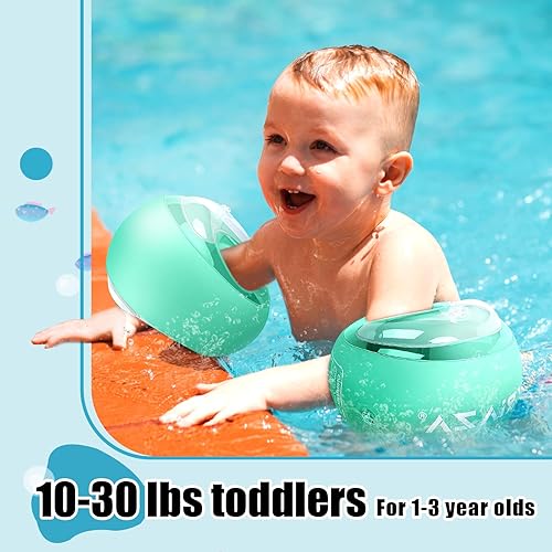 Miniatura 5 de Flotadores de brazo para niños de 1 a 3 años, las bandas inflables flotan como alas de agua y trajes de baño, sistema de seguridad independiente de