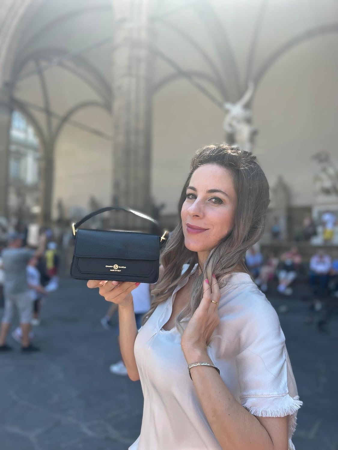 Premium Italian Leather Handmade in Florence, Italy. Small Crossbody Bag for Women with a Detachable Strap Made in Italy - Image 7