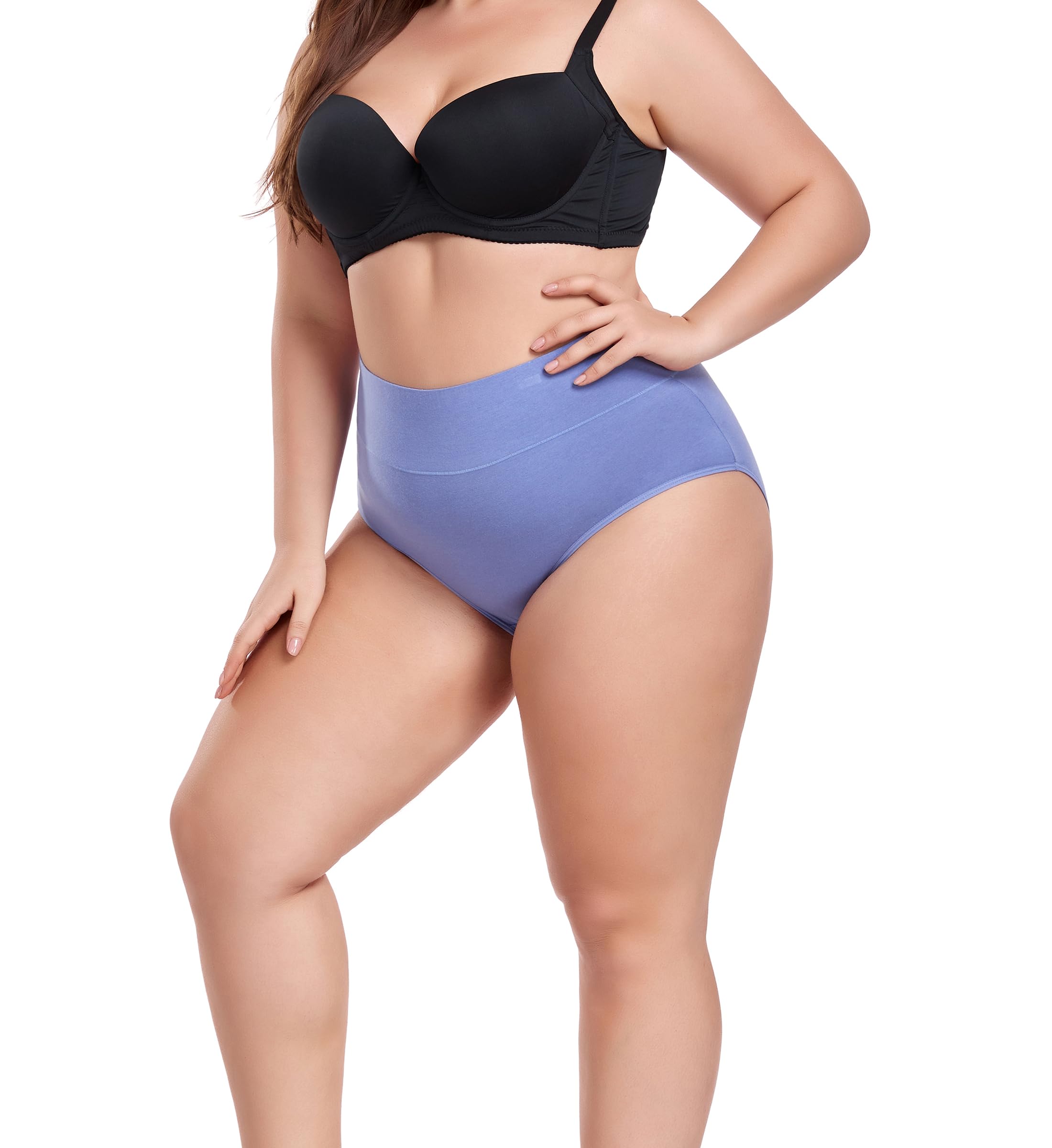 Maxi slip da donna taglie forti 16-32 mutandine a vita alta in cotone copertura completa biancheria intima confezione da 4
