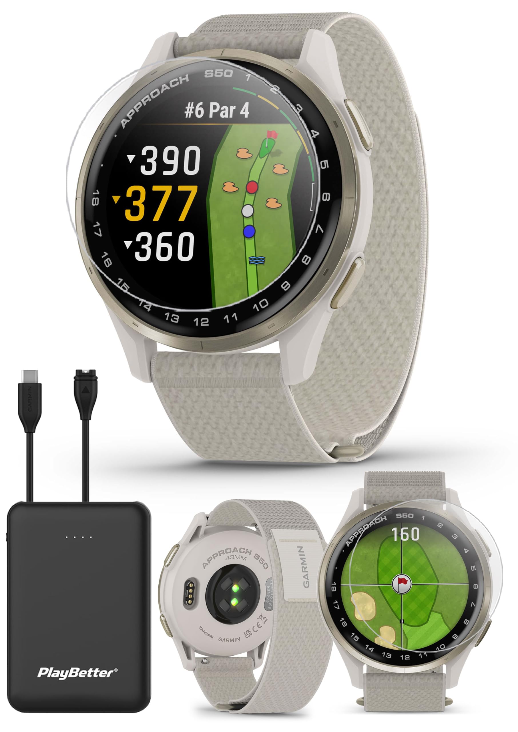 Garmin Approach S50 アイボリー ゴルフ GPS ウォッチ Amazon.com: Garmin Approach S50 (Cream Gold/Ivory) Golf GPS