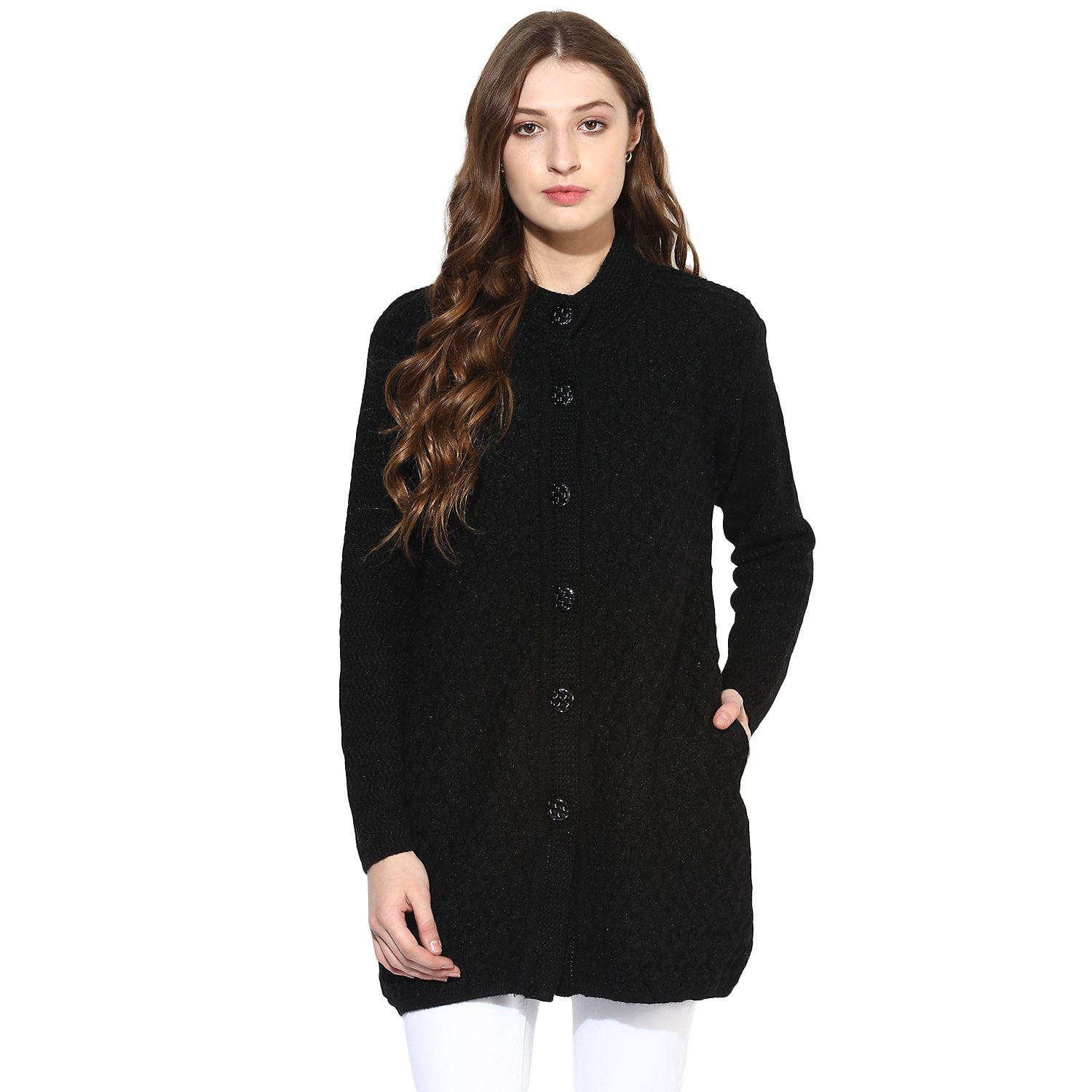 one femme Women's Woollen Solid Color Coat-picture-13